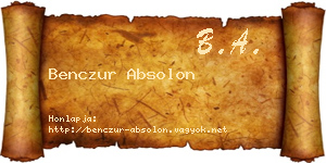 Benczur Absolon névjegykártya